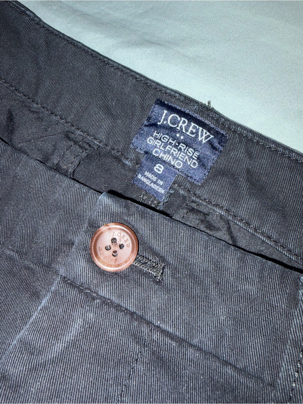 J.Crew High-Rise Girlfriend Chino Pants in Black